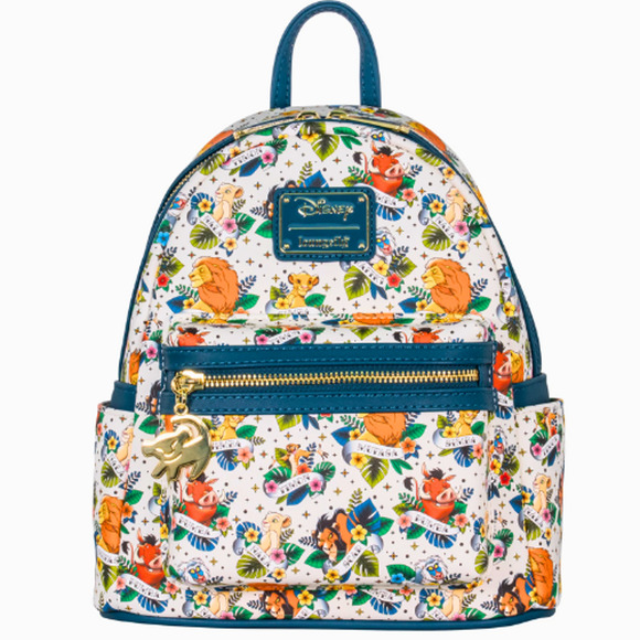 Loungefly Exclusive Sold Out Lion King Tattoo Print Backpack NEW - Picture 1 of 7